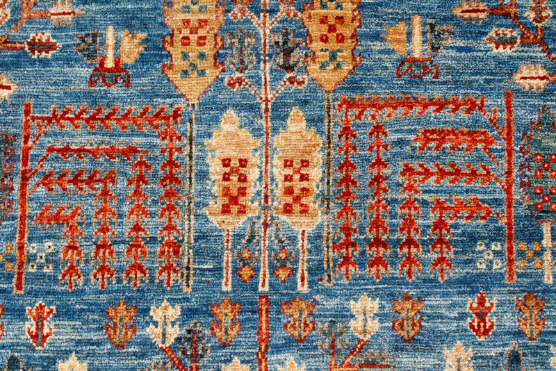 3x10 Blue and Rust Anatolian Traditional Runner