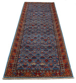 3x10 Blue and Red Traditional Runner