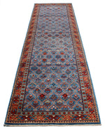 3x10 Blue and Red Traditional Runner