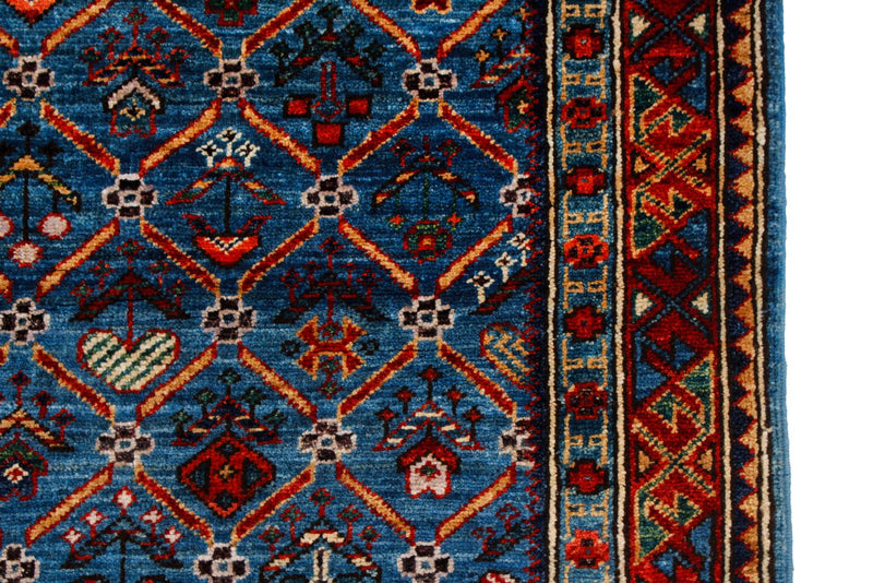 3x10 Blue and Red Traditional Runner