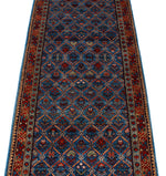 3x10 Blue and Red Traditional Runner