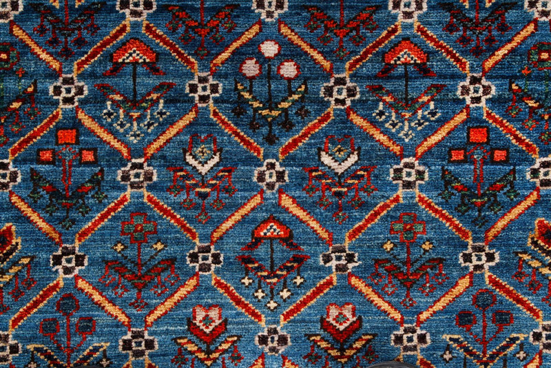 3x10 Blue and Red Traditional Runner