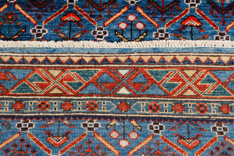 3x10 Blue and Red Traditional Runner