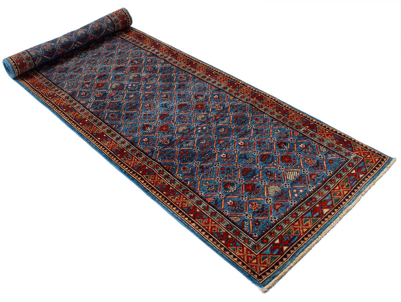 3x10 Blue and Red Traditional Runner