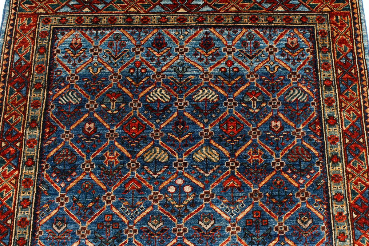 3x12 Blue and Red Traditional Runner