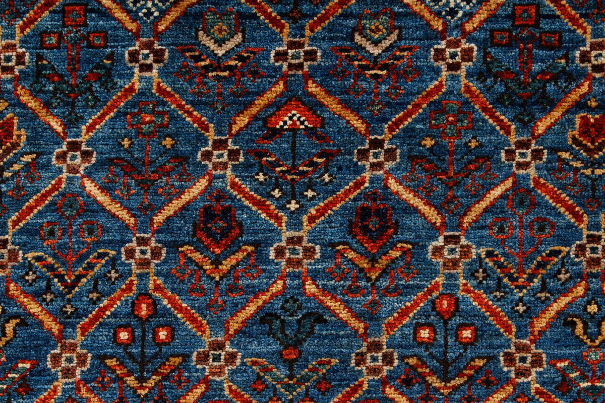 3x12 Blue and Red Traditional Runner