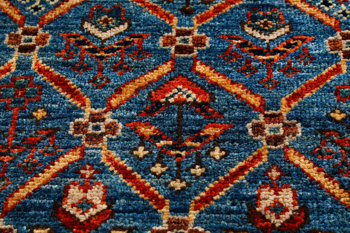 3x12 Blue and Red Traditional Runner