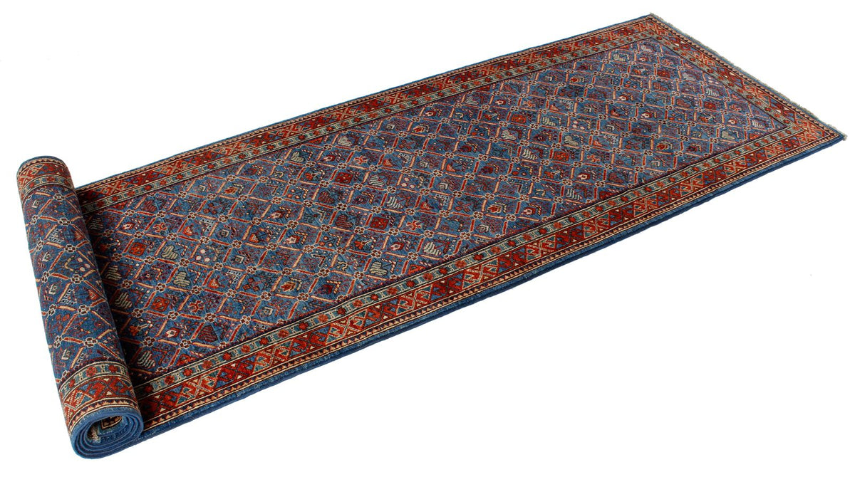 3x12 Blue and Red Traditional Runner