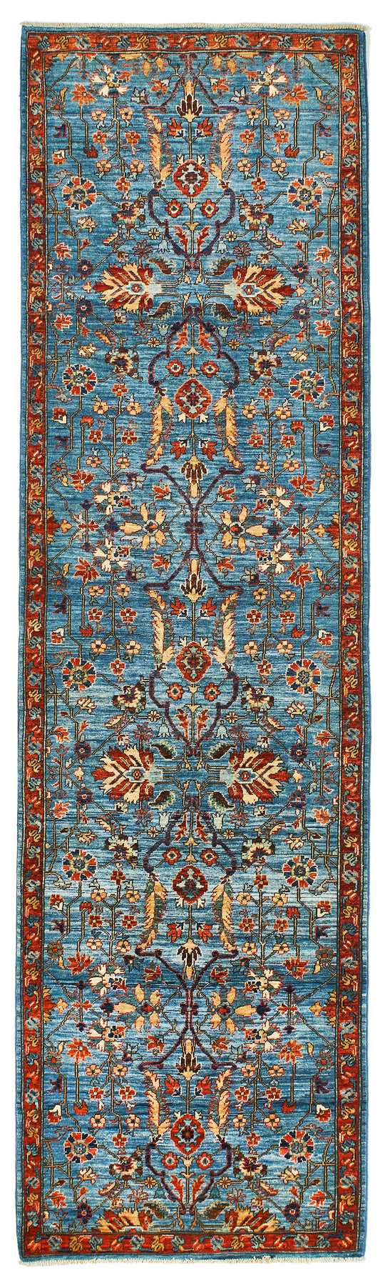 3x10 Blue and Red Traditional Runner