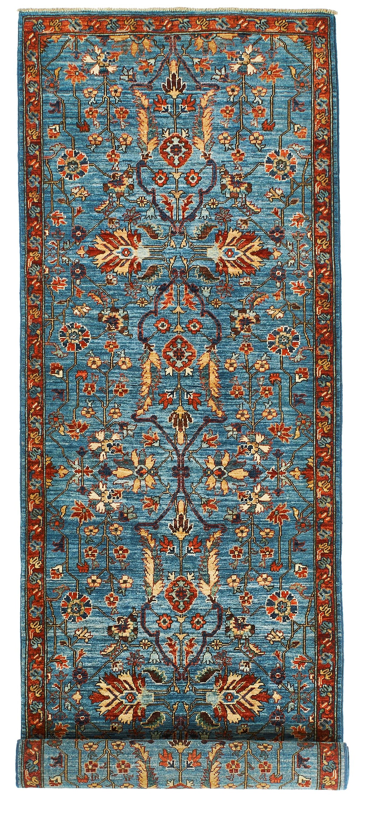 3x10 Blue and Red Traditional Runner