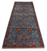 3x10 Blue and Red Traditional Runner