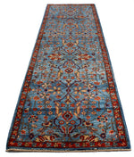 3x10 Blue and Red Traditional Runner