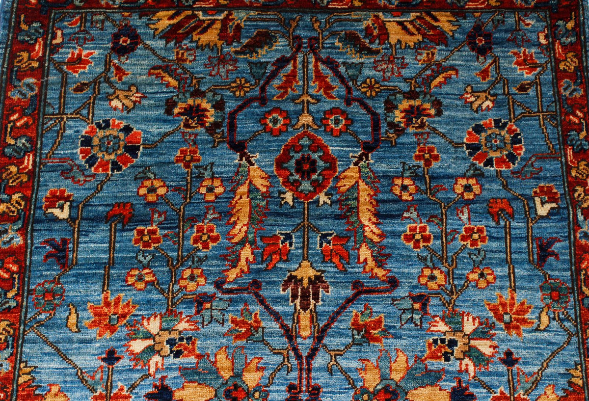3x10 Blue and Red Traditional Runner