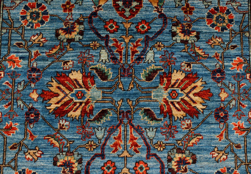 3x10 Blue and Red Traditional Runner