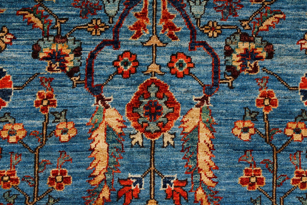3x10 Blue and Red Traditional Runner