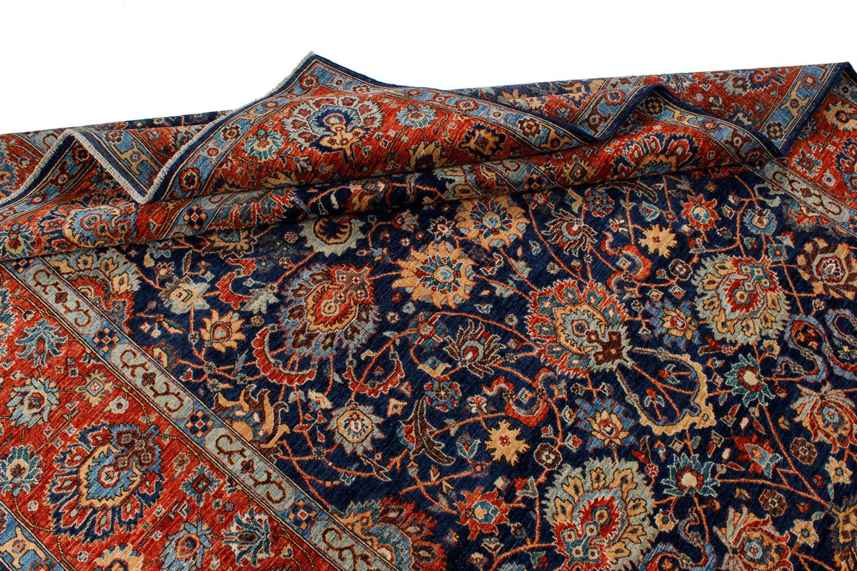 6x9 Navy and Rust Anatolian Traditional Rug