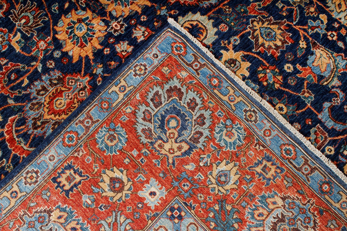 6x9 Navy and Rust Anatolian Traditional Rug