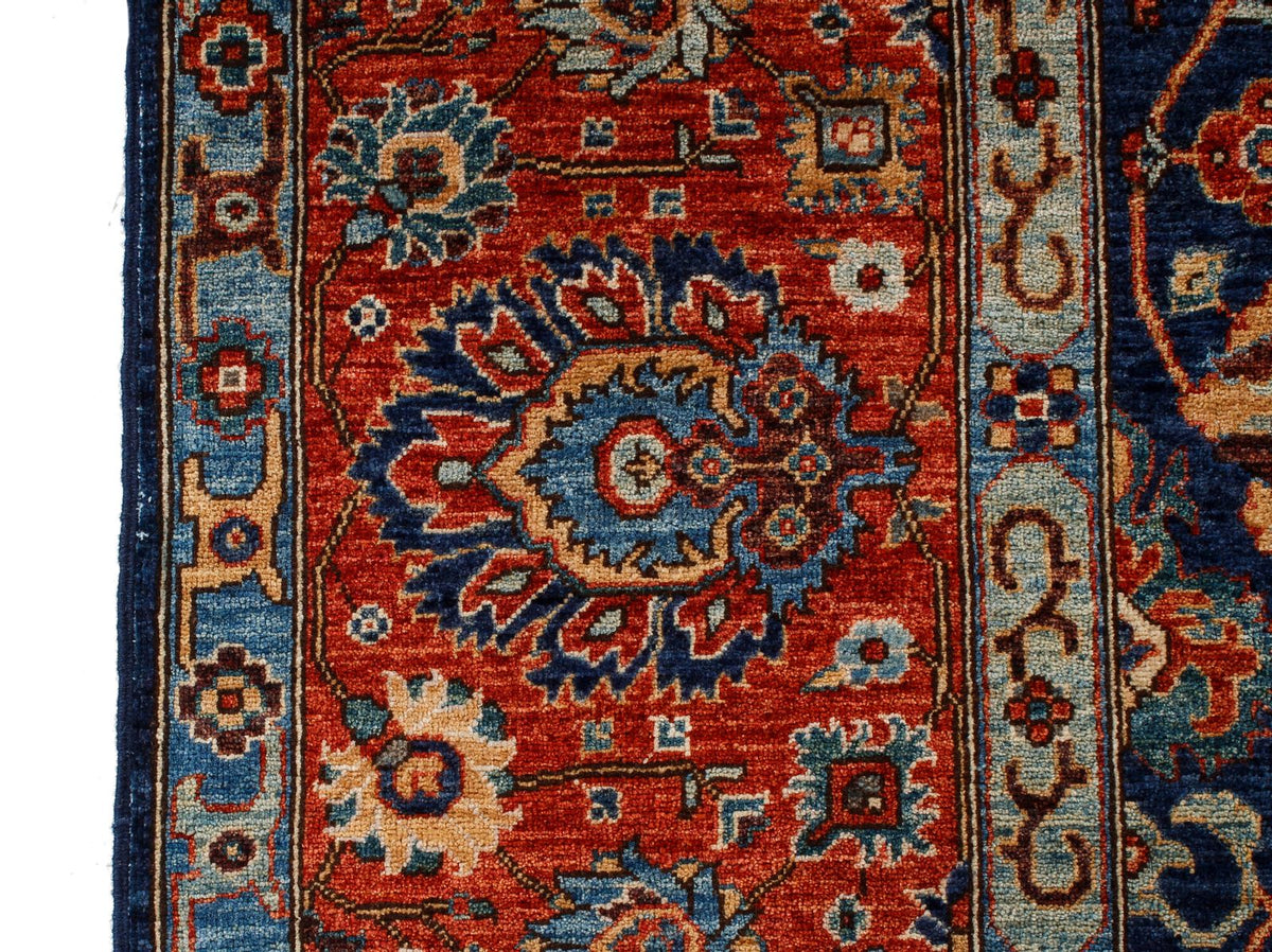 6x9 Navy and Rust Anatolian Traditional Rug