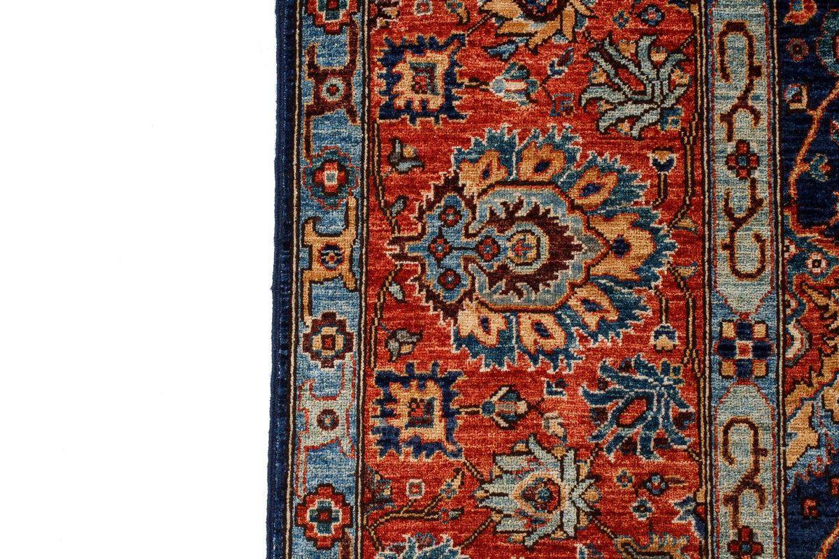 6x9 Navy and Rust Anatolian Traditional Rug