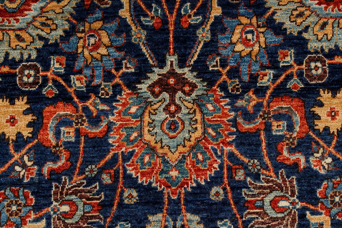 6x9 Navy and Rust Anatolian Traditional Rug