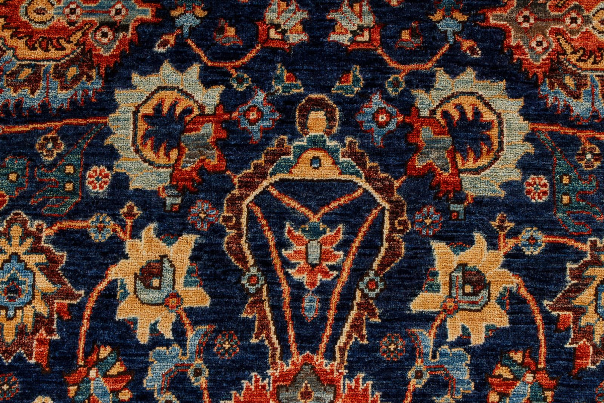 6x9 Navy and Rust Anatolian Traditional Rug