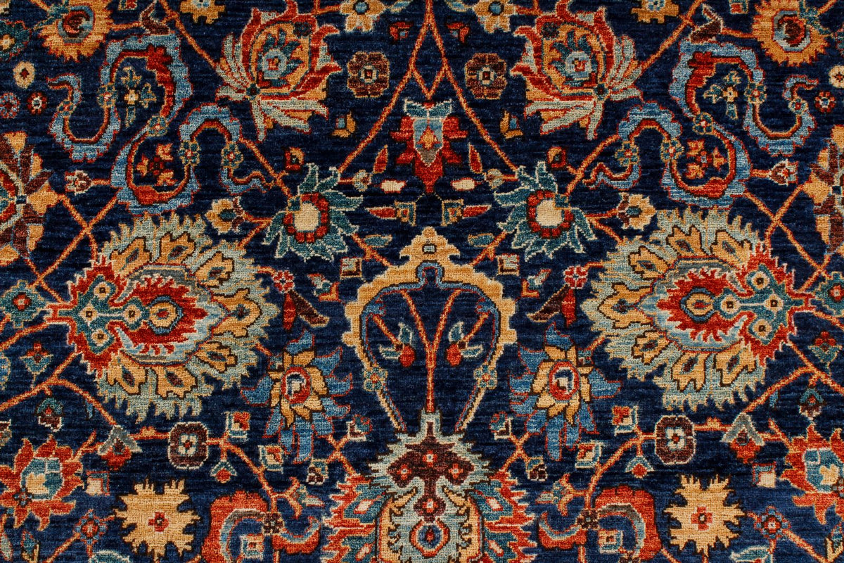 6x9 Navy and Rust Anatolian Traditional Rug