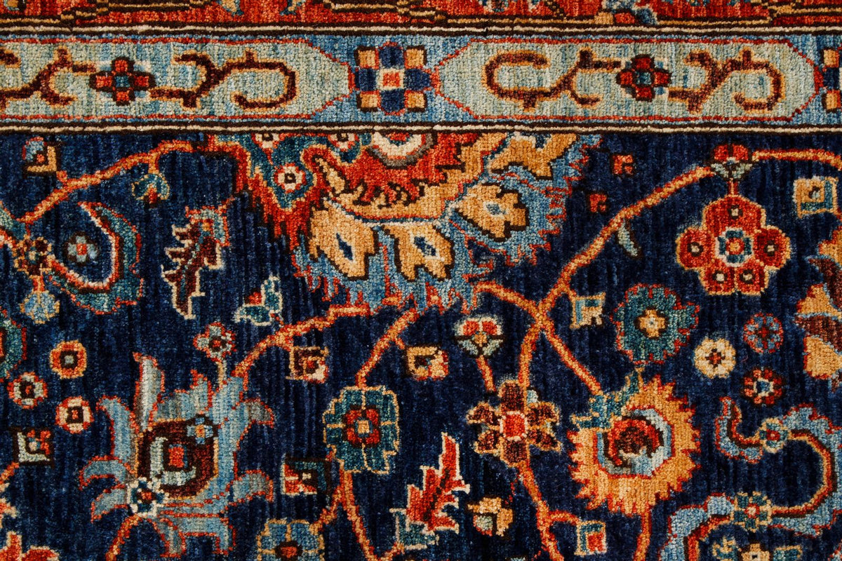 6x9 Navy and Rust Anatolian Traditional Rug