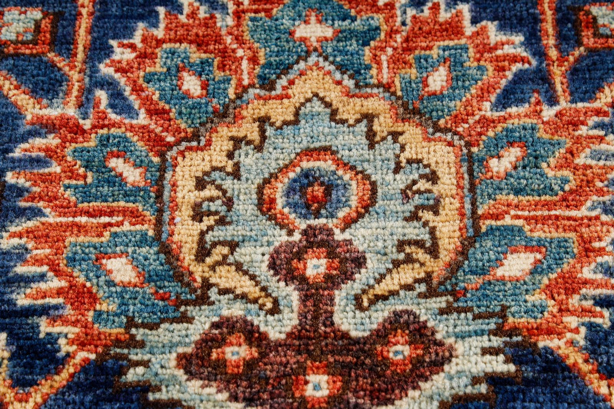 6x9 Navy and Rust Anatolian Traditional Rug
