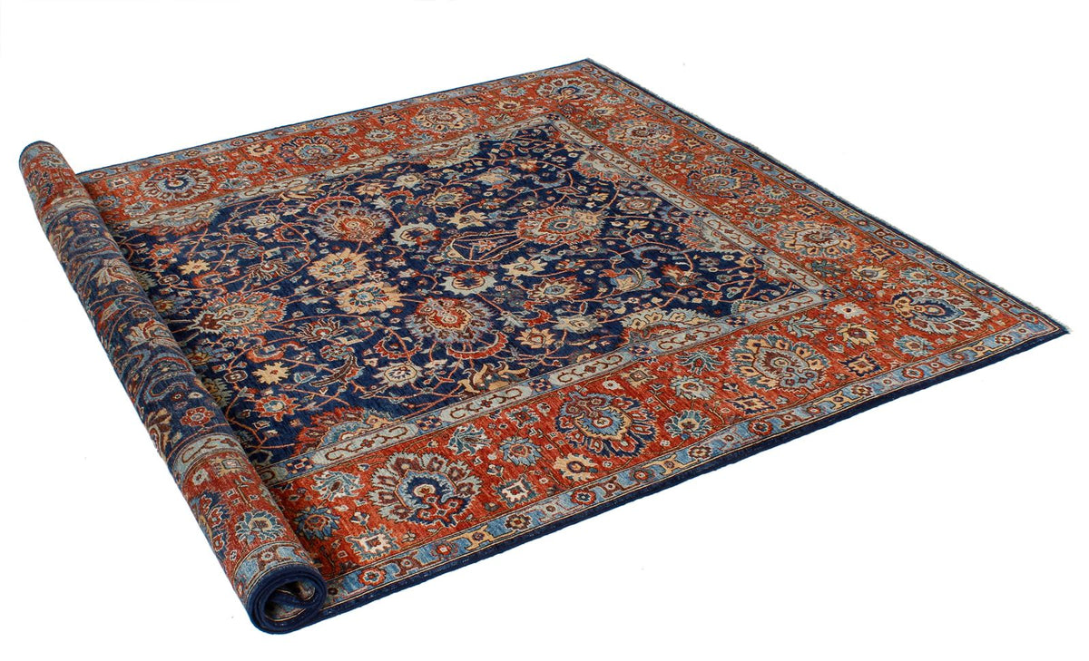 6x9 Navy and Rust Anatolian Traditional Rug