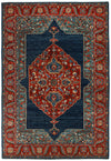 6x9 Navy and Red Traditional Rug