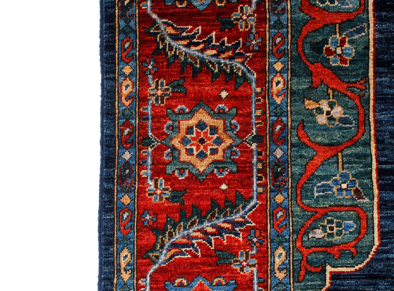 6x9 Navy and Red Traditional Rug