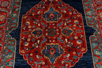 6x9 Navy and Red Traditional Rug