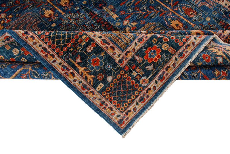 6x9 Blue and Green Anatolian Traditional Rug