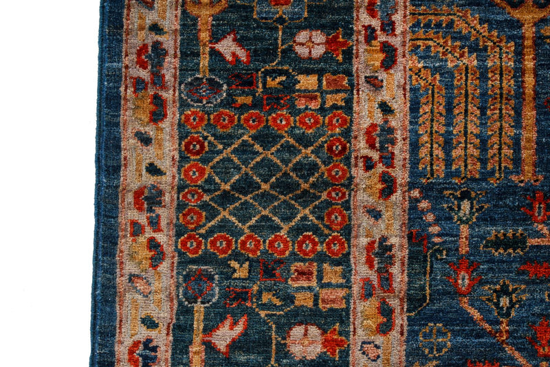 6x9 Blue and Green Anatolian Traditional Rug