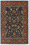 6x9 Navy and Red Anatolian Traditional Rug