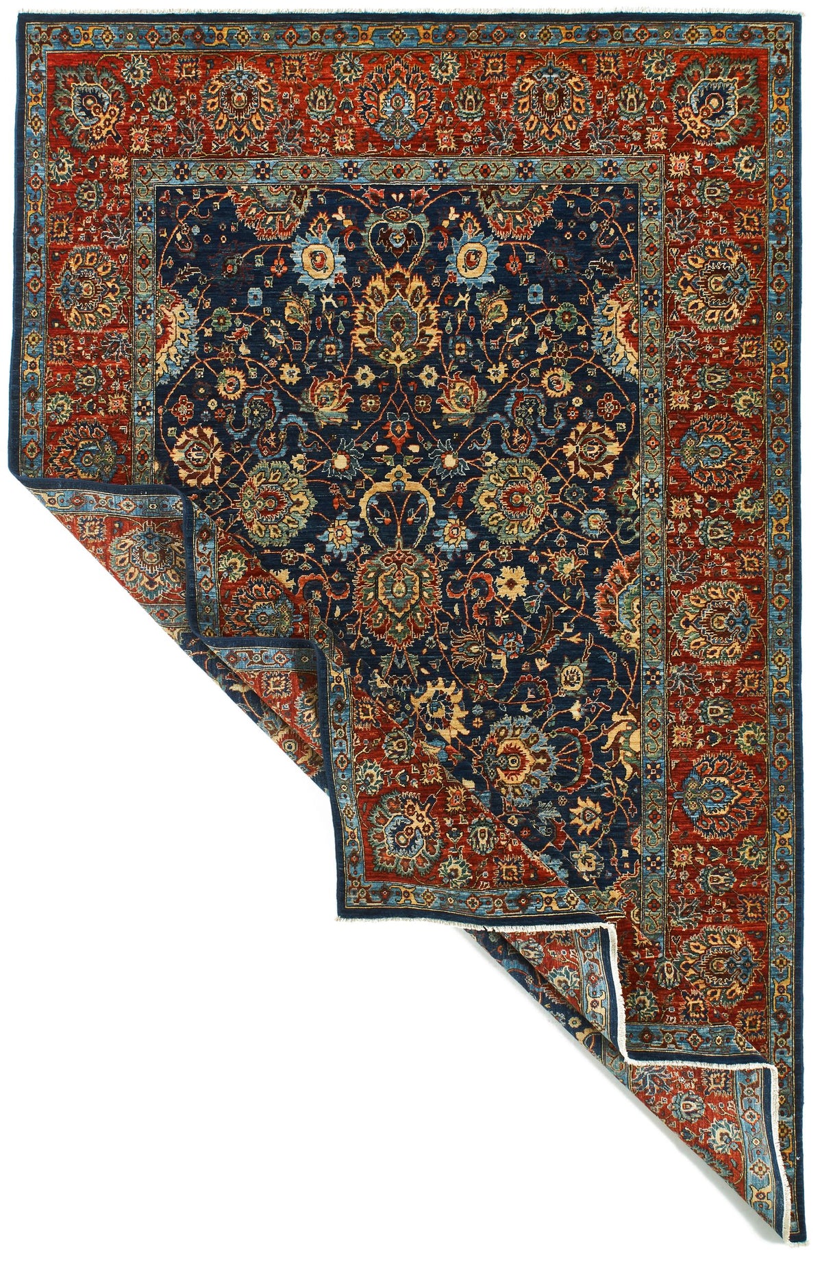 6x9 Navy and Red Anatolian Traditional Rug