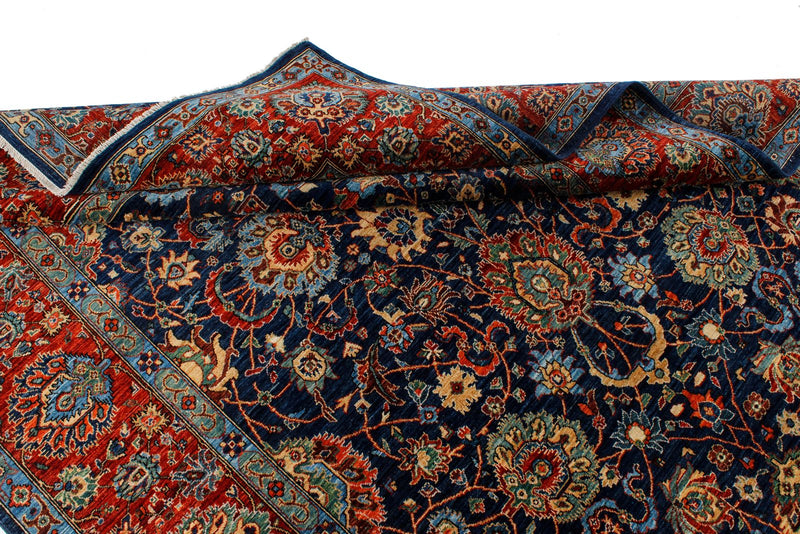 6x9 Navy and Red Anatolian Traditional Rug