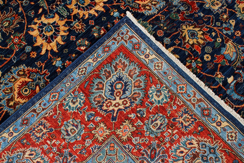 6x9 Navy and Red Anatolian Traditional Rug