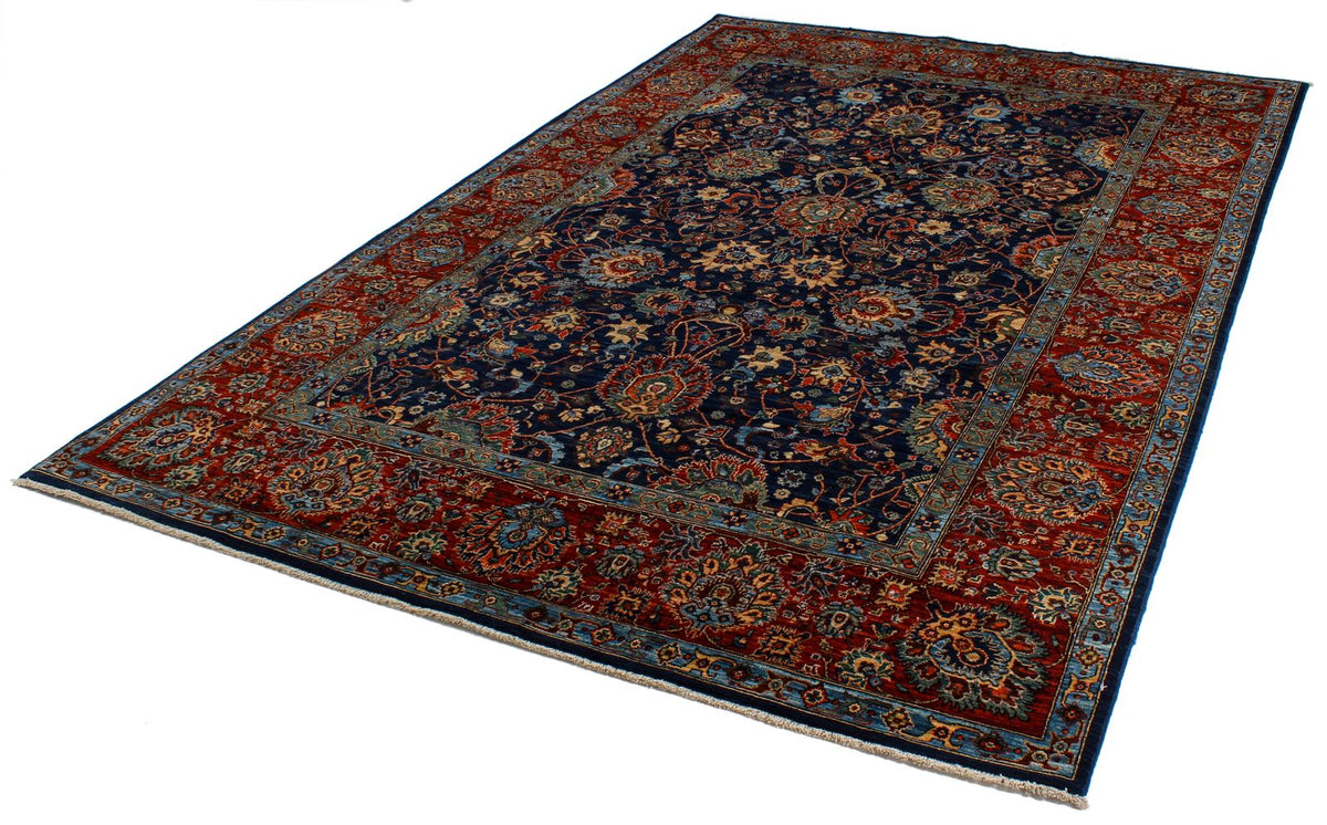6x9 Navy and Red Anatolian Traditional Rug
