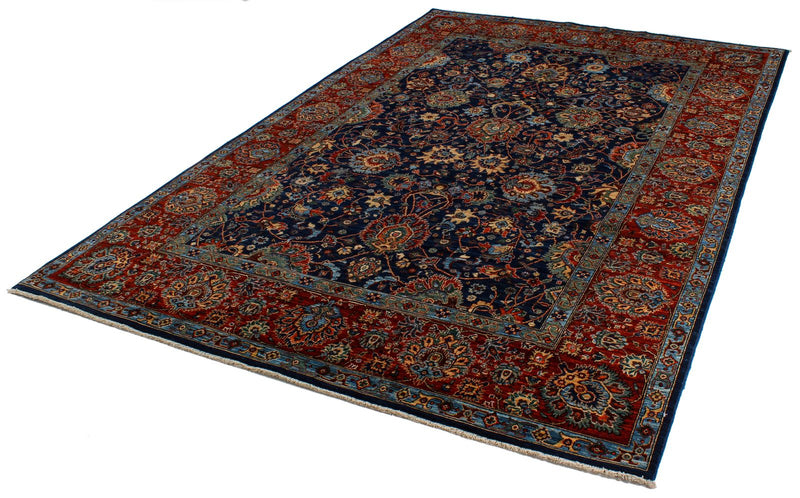 6x9 Navy and Red Anatolian Traditional Rug
