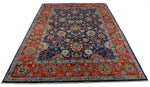 6x9 Navy and Red Anatolian Traditional Rug