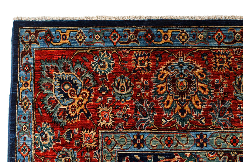 6x9 Navy and Red Anatolian Traditional Rug