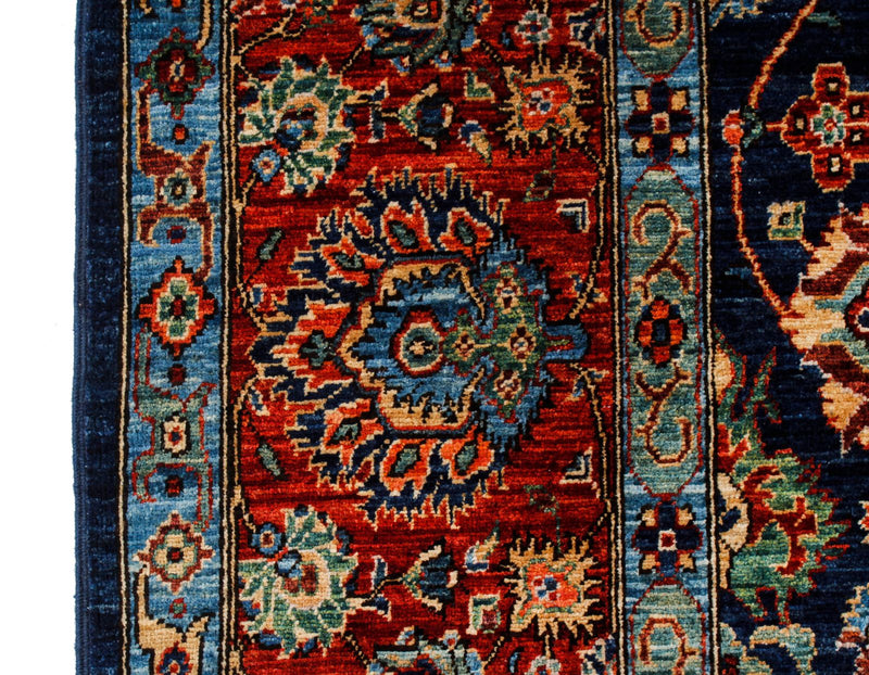 6x9 Navy and Red Anatolian Traditional Rug