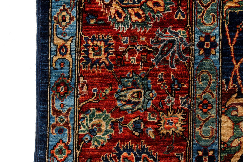 6x9 Navy and Red Anatolian Traditional Rug