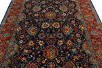 6x9 Navy and Red Anatolian Traditional Rug
