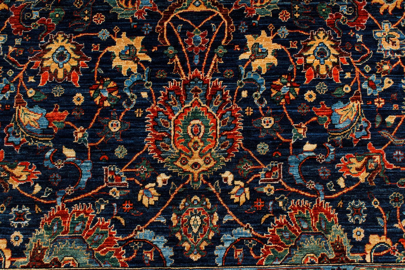6x9 Navy and Red Anatolian Traditional Rug