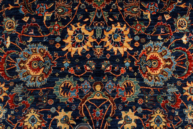 6x9 Navy and Red Anatolian Traditional Rug