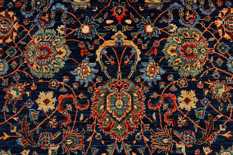 6x9 Navy and Red Anatolian Traditional Rug