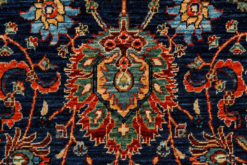 6x9 Navy and Red Anatolian Traditional Rug