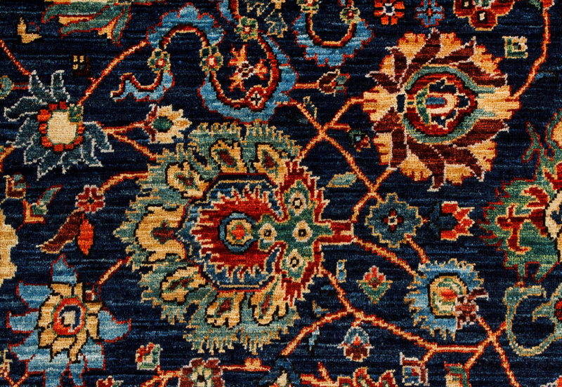 6x9 Navy and Red Anatolian Traditional Rug